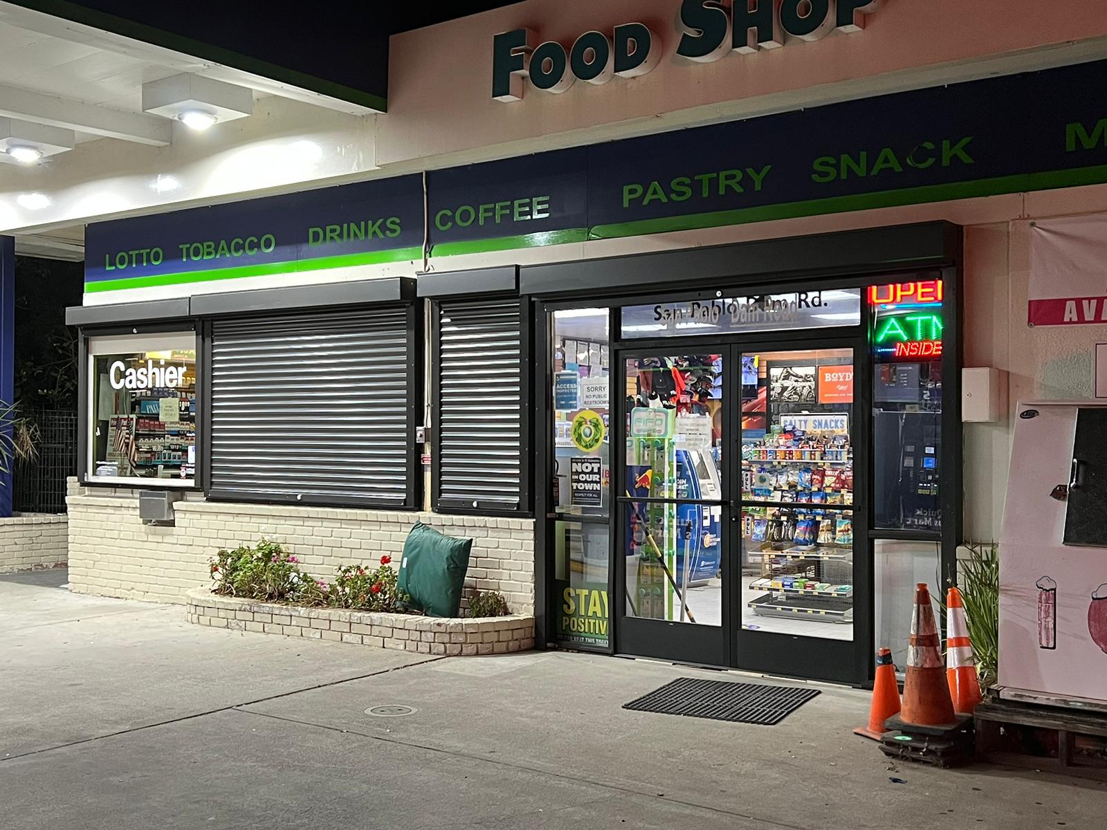 Exterior rolling security shutters installed at an El Sobrante, California commercial property